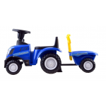 Detské odrážadlo traktor s vlečkou modro-čierny 